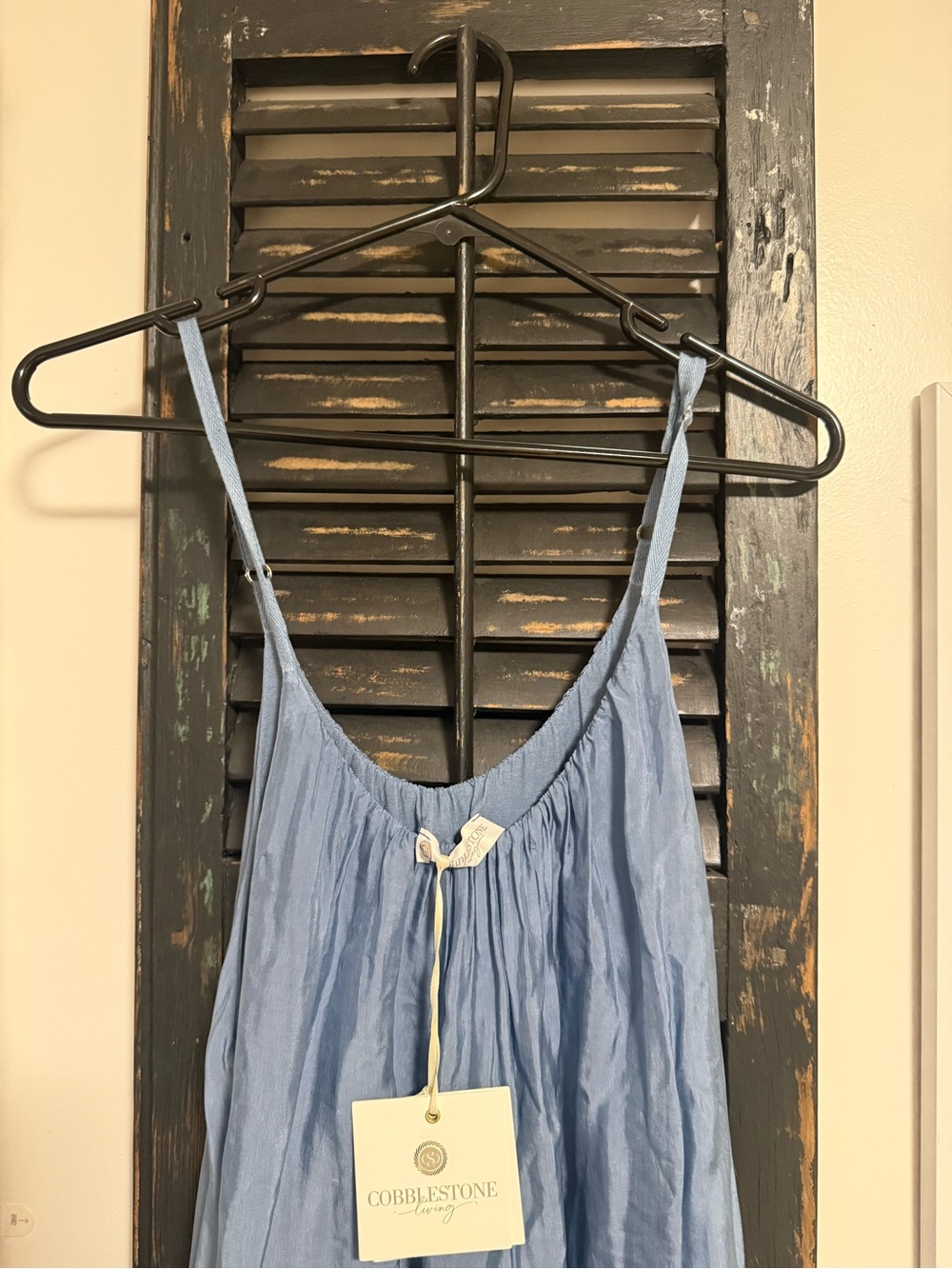 Silk Light Blue Spaghetti Strap Dress